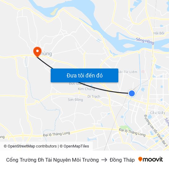 Cổng Trường Đh Tài Nguyên Môi Trường to Đồng Tháp map