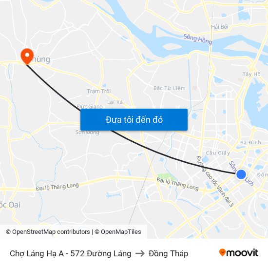 Chợ Láng Hạ A - 572 Đường Láng to Đồng Tháp map