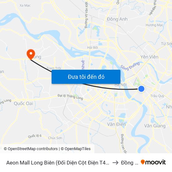 Aeon Mall Long Biên (Đối Diện Cột Điện T4a/2a-B Đường Cổ Linh) to Đồng Tháp map