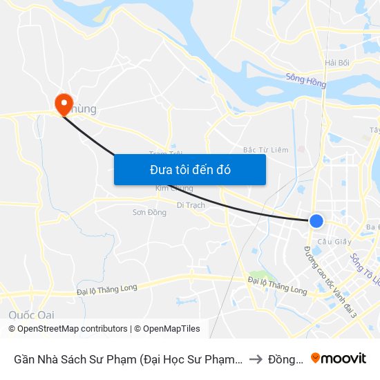 Gần Nhà Sách Sư Phạm (Đại Học Sư Phạm Hà Nội) - 136 Xuân Thủy to Đồng Tháp map