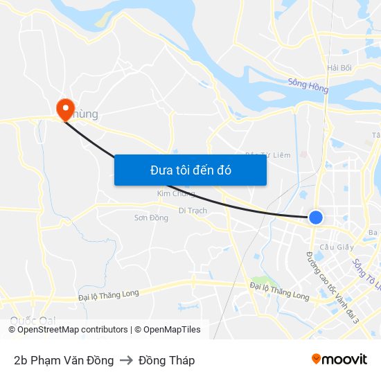 2b Phạm Văn Đồng to Đồng Tháp map