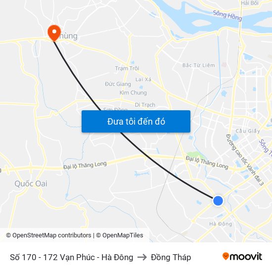 Số 170 - 172 Vạn Phúc - Hà Đông to Đồng Tháp map