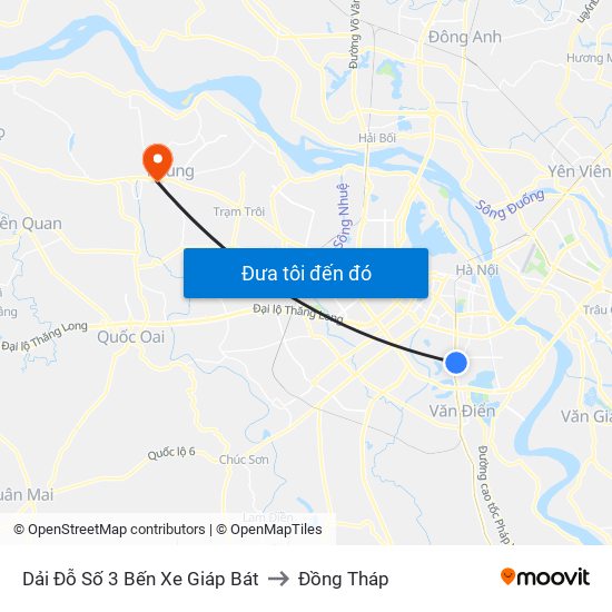 Dải Đỗ Số 3 Bến Xe Giáp Bát to Đồng Tháp map