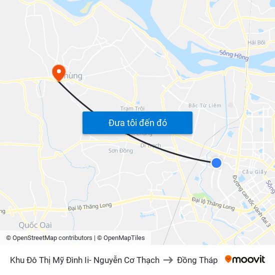 Khu Đô Thị Mỹ Đình Ii- Nguyễn Cơ Thạch to Đồng Tháp map