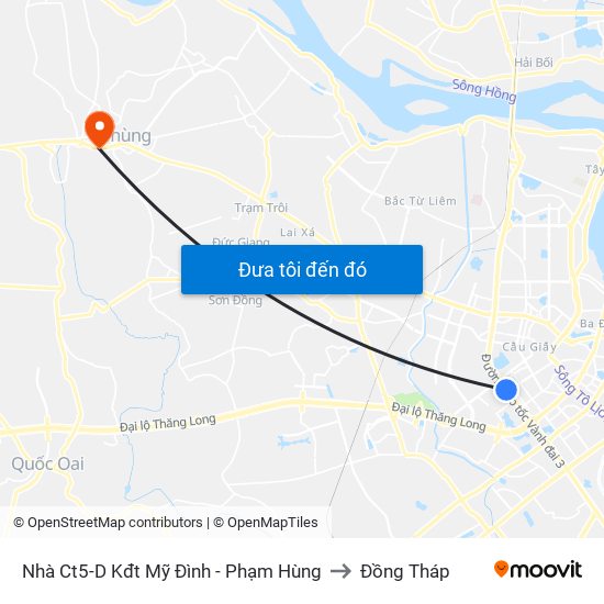 Nhà Ct5-D Kđt Mỹ Đình - Phạm Hùng to Đồng Tháp map