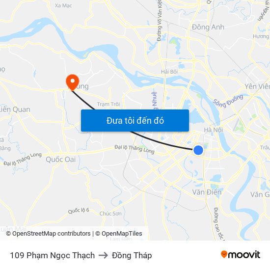 109 Phạm Ngọc Thạch to Đồng Tháp map