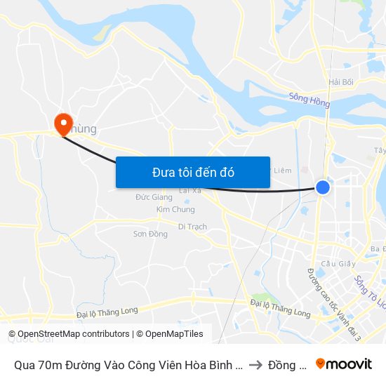 Qua 70m Đường Vào Công Viên Hòa Bình - Phạm Văn Đồng to Đồng Tháp map