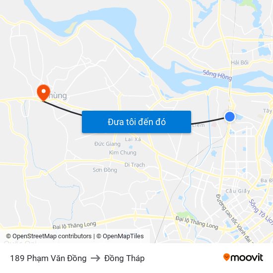 189 Phạm Văn Đồng to Đồng Tháp map