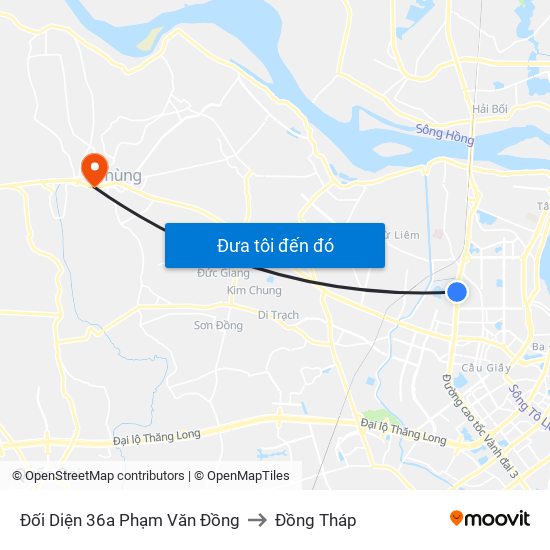 Đối Diện 36a Phạm Văn Đồng to Đồng Tháp map