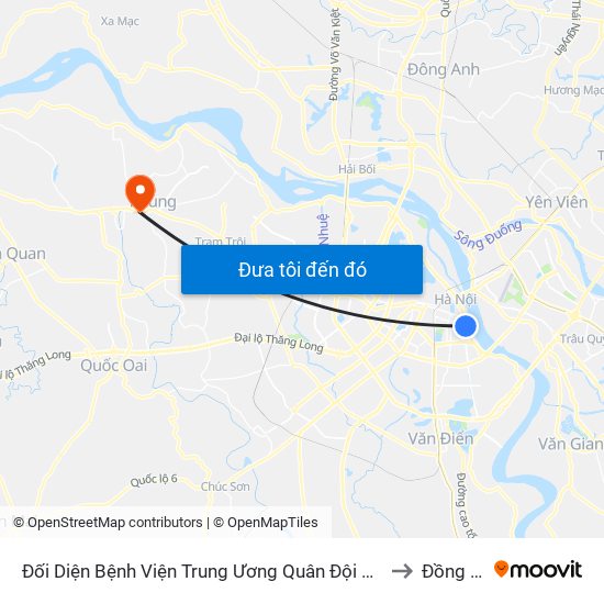 Đối Diện Bệnh Viện Trung Ương Quân Đội 108 - Trần Hưng Đạo to Đồng Tháp map