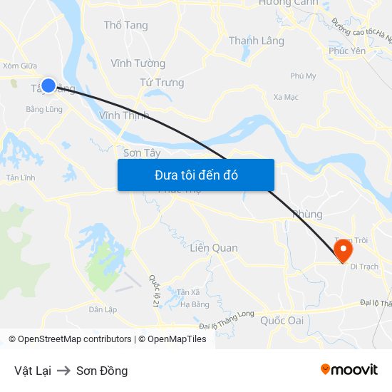 Vật Lại to Sơn Đồng map