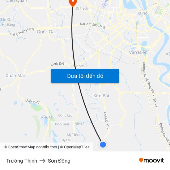 Trường Thịnh to Sơn Đồng map