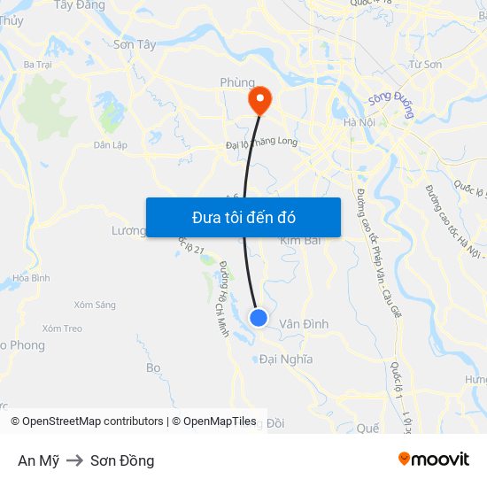 An Mỹ to Sơn Đồng map