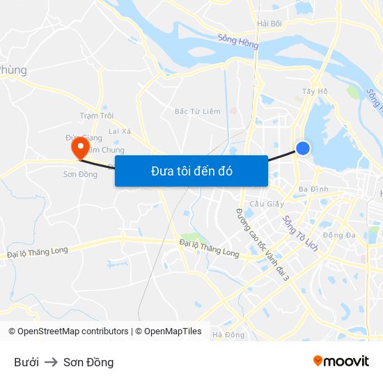 Bưởi to Sơn Đồng map