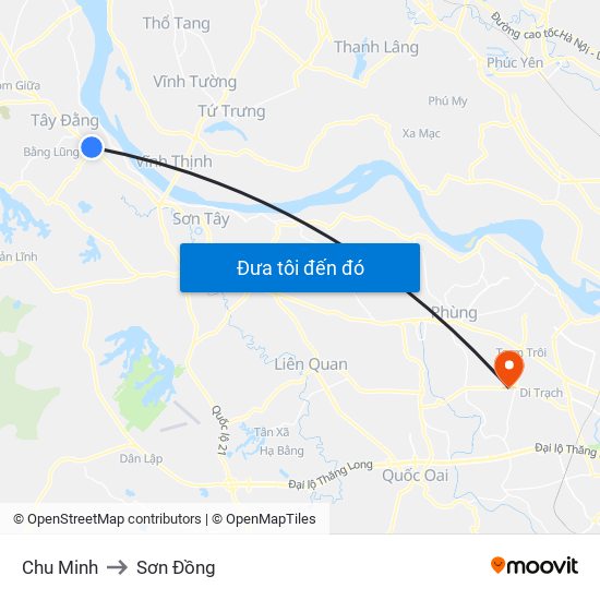 Chu Minh to Sơn Đồng map