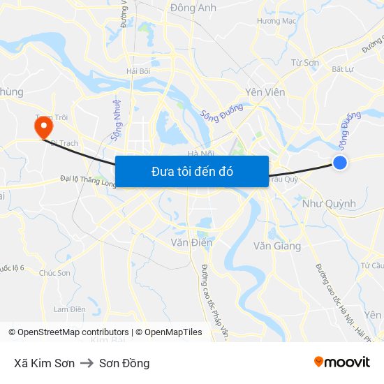 Xã Kim Sơn to Sơn Đồng map