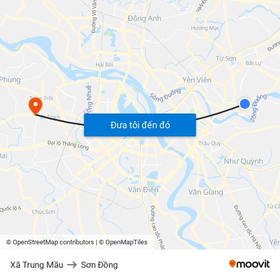 Xã Trung Mầu to Sơn Đồng map