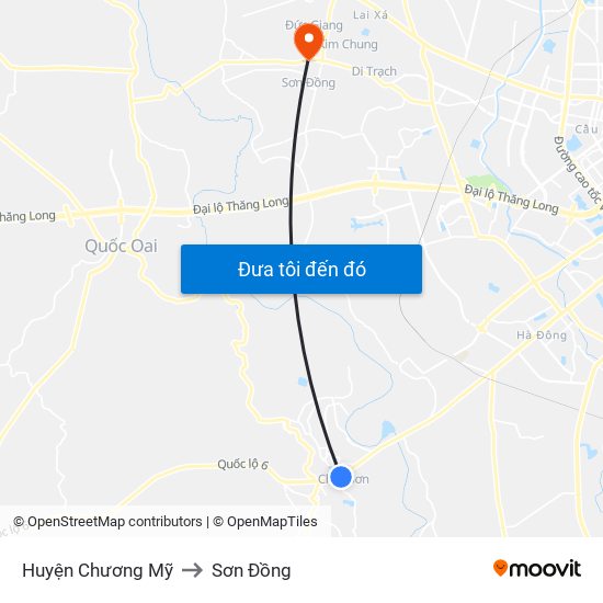 Huyện Chương Mỹ to Sơn Đồng map