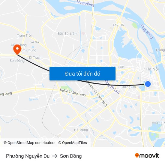 Phường Nguyễn Du to Sơn Đồng map