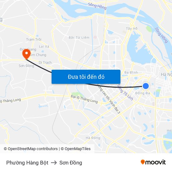 Phường Hàng Bột to Sơn Đồng map