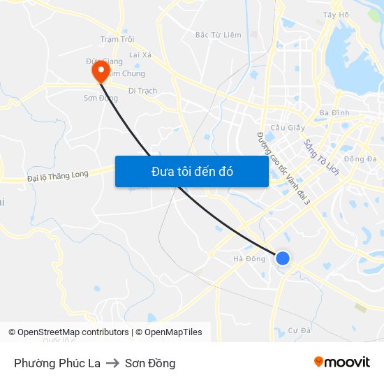 Phường Phúc La to Sơn Đồng map