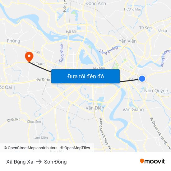 Xã Đặng Xá to Sơn Đồng map