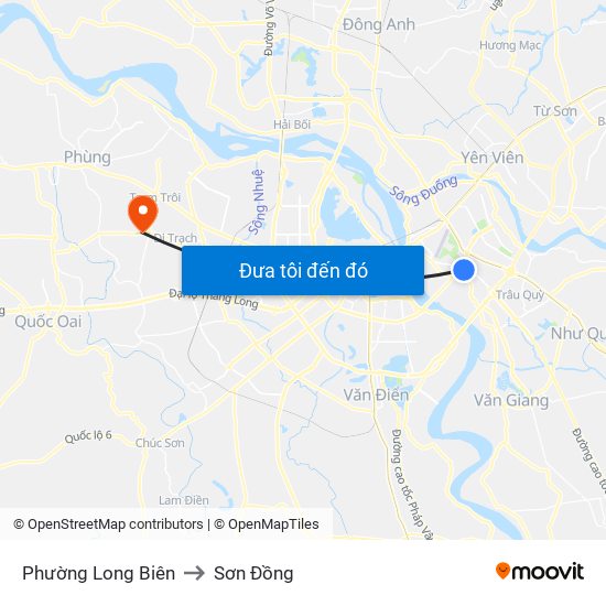 Phường Long Biên to Sơn Đồng map