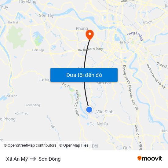 Xã An Mỹ to Sơn Đồng map