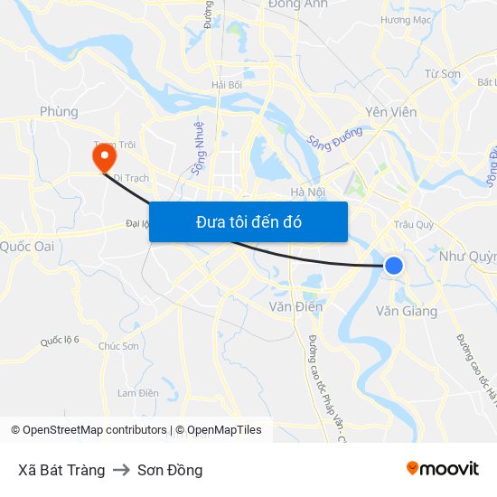 Xã Bát Tràng to Sơn Đồng map