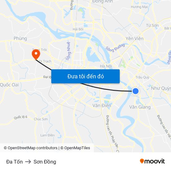 Đa Tốn to Sơn Đồng map