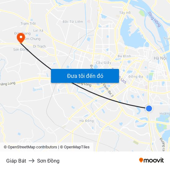 Giáp Bát to Sơn Đồng map