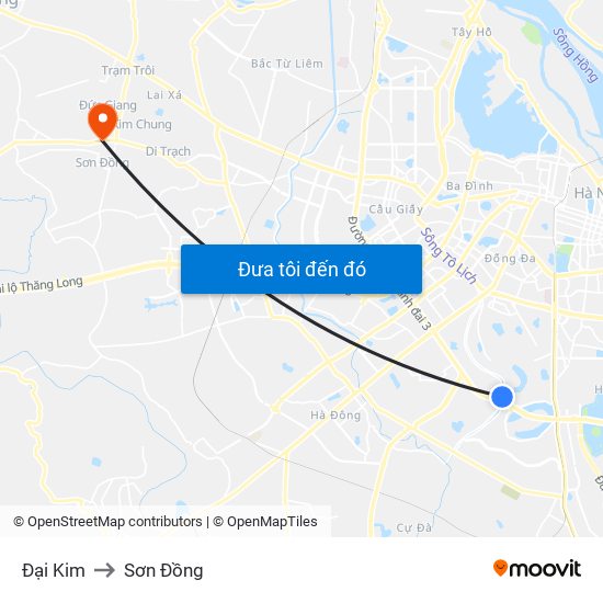 Đại Kim to Sơn Đồng map