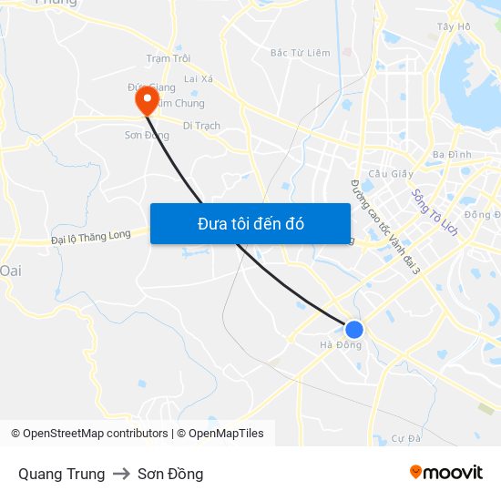 Quang Trung to Sơn Đồng map