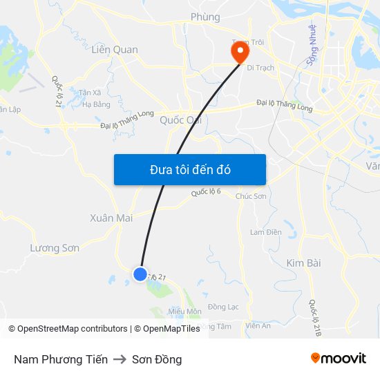 Nam Phương Tiến to Sơn Đồng map