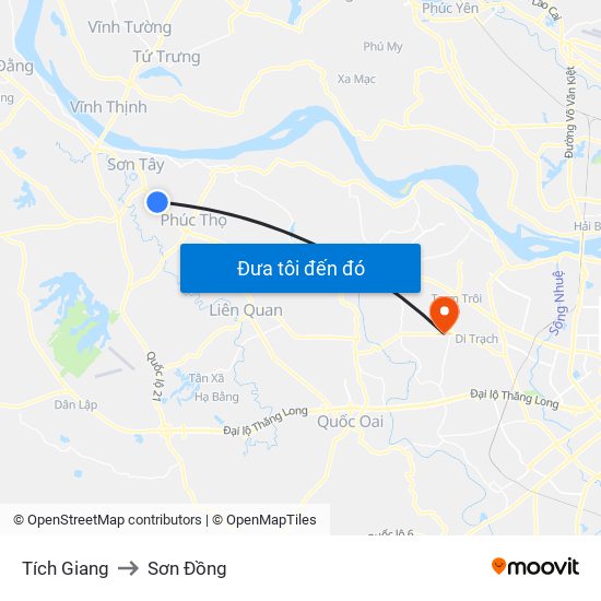 Tích Giang to Sơn Đồng map
