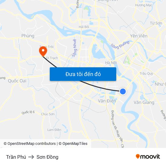 Trần Phú to Sơn Đồng map