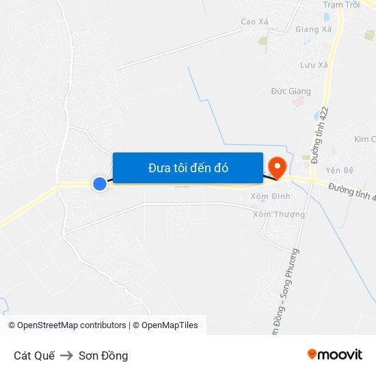 Cát Quế to Sơn Đồng map