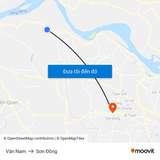 Vân Nam to Sơn Đồng map