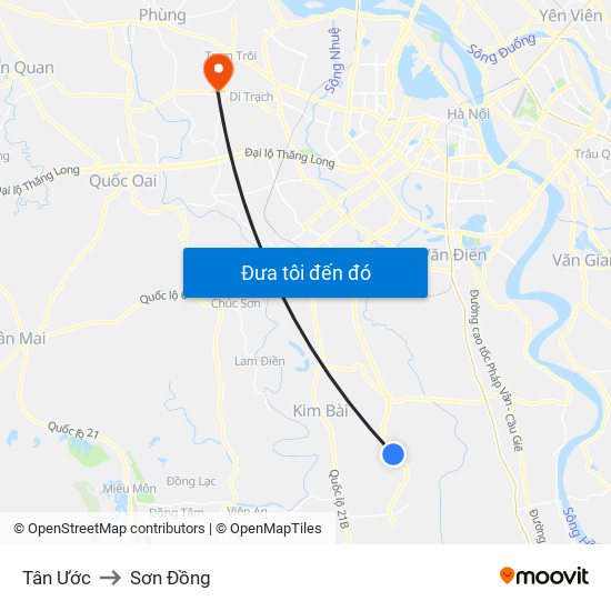 Tân Ước to Sơn Đồng map