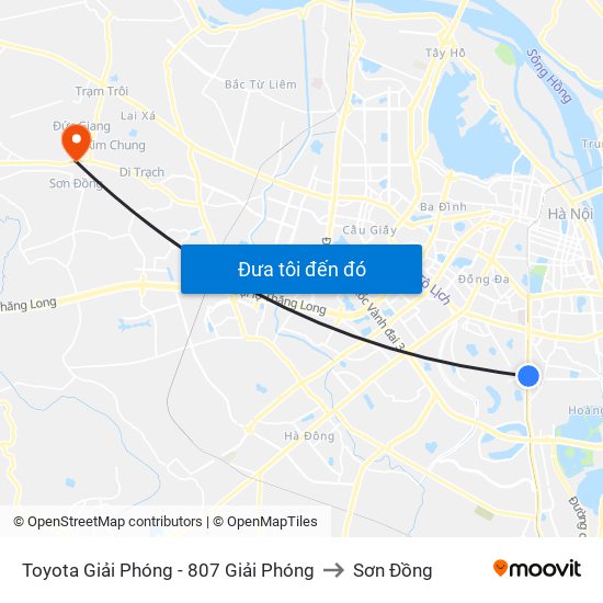 Toyota Giải Phóng - 807 Giải Phóng to Sơn Đồng map