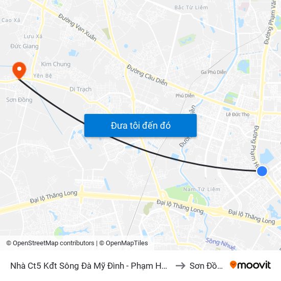 Nhà Ct5 Kđt Sông Đà Mỹ Đình - Phạm Hùng to Sơn Đồng map