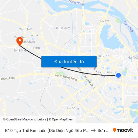 B10 Tập Thể Kim Liên (Đối Diện Ngõ 46b Phạm Ngọc Thạch) to Sơn Đồng map