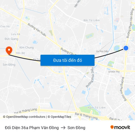 Đối Diện 36a Phạm Văn Đồng to Sơn Đồng map