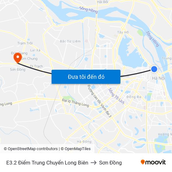 E3.2 Điểm Trung Chuyển Long Biên to Sơn Đồng map