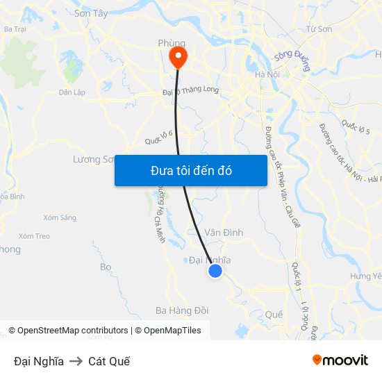 Đại Nghĩa to Cát Quế map