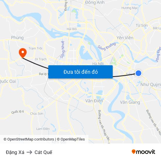 Đặng Xá to Cát Quế map