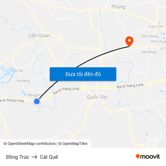 Đồng Trúc to Cát Quế map