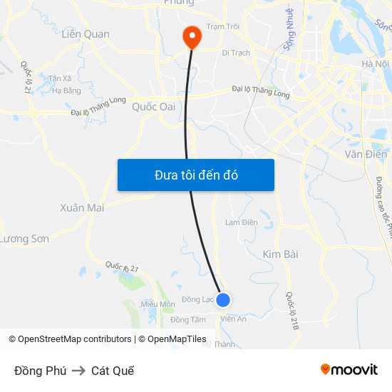 Đồng Phú to Cát Quế map