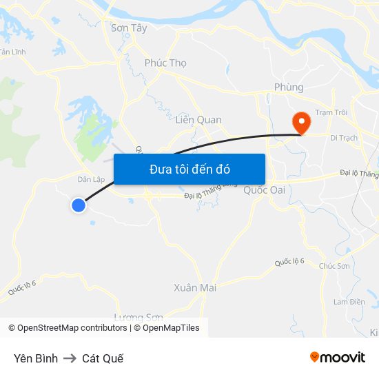 Yên Bình to Cát Quế map