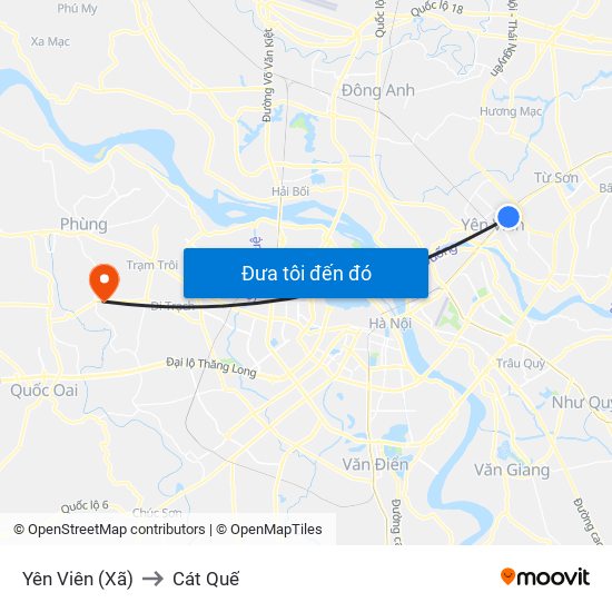 Yên Viên (Xã) to Cát Quế map